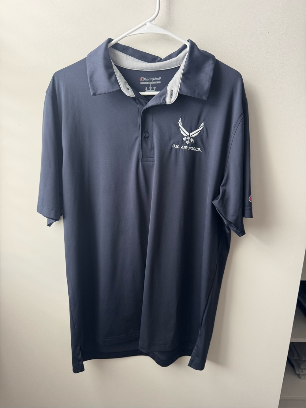 Champion Men's Navy Polo Shirt with White Logo